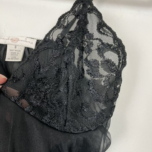Private Luxuries Black layered Lace Babydoll Lingerie Size Small Vintage - Picture 3 of 7